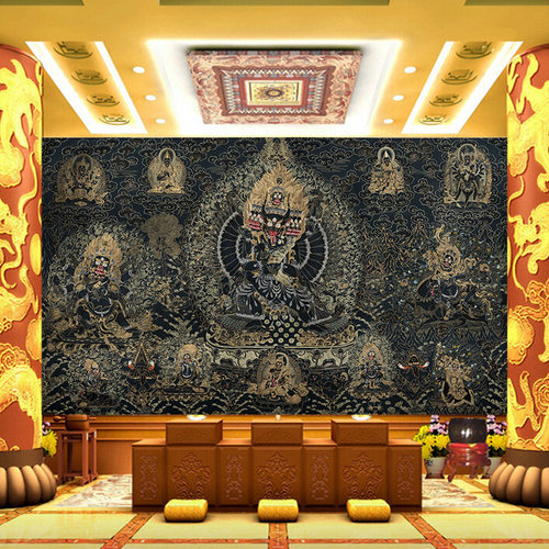 大威德金刚背景墙纸牛头明王壁画