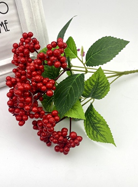发财果幸运果浆果仿真花红果子冬青相思豆红色假花小红果摆件客厅