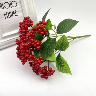 发财果幸运果浆果仿真花红果子冬青相思豆红色假花小红果摆件客厅