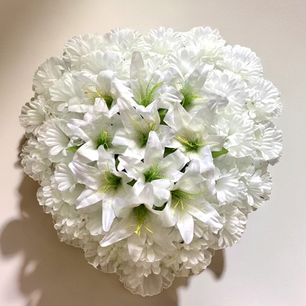 包邮仿真黄色菊花圈扫墓假花清明花祭祀上坟绢花60厘米墓碑前摆放