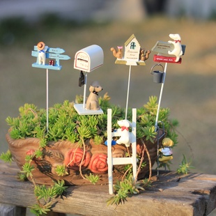 日式ins园艺杂货多肉花插件花盆挂件阳台摆件可爱动物装饰造景