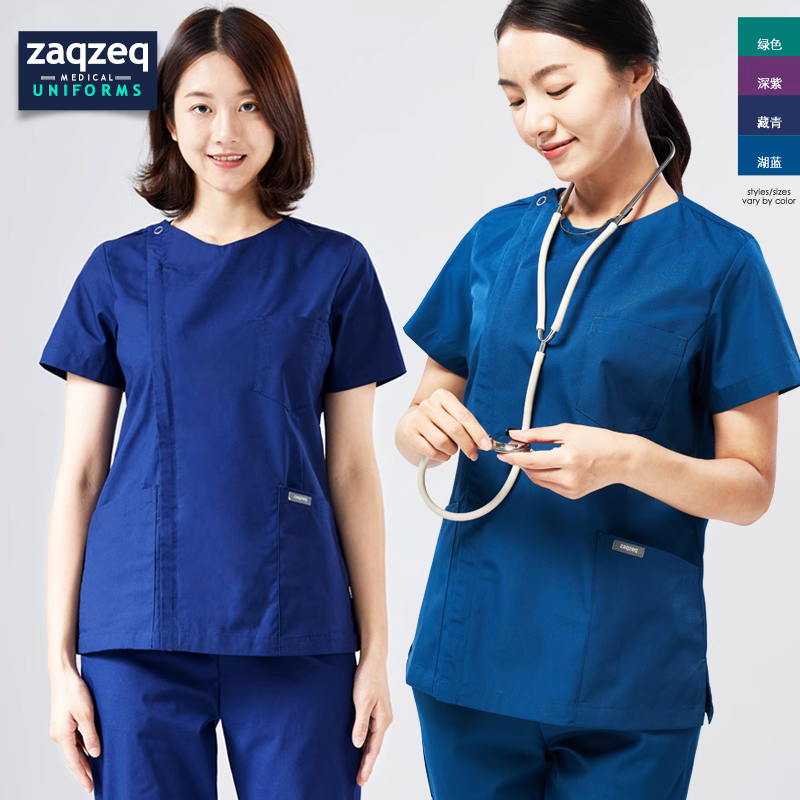 护士圆领牙科宠物医院夏季手术服