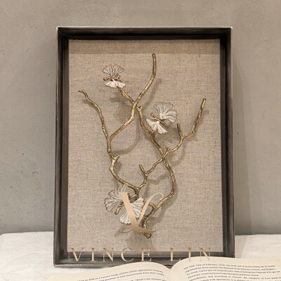 Michael Aram美国原装白金蝴蝶银杏墙面挂饰立体装饰画设计师摆件
