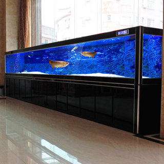 欧宝 大型金龙鱼缸水族箱 生态客厅屏风玻璃2米3米底过滤玄关别墅