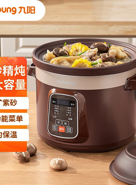 九阳电炖锅全自动煲汤锅陶瓷紫砂色煮粥电砂锅炖盅家用炖锅GD510