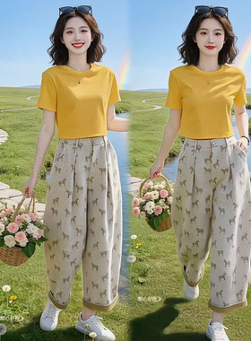 小马图案牛仔裤女2026新款高级感欧货宽松超火阔腿独特超好看裤子