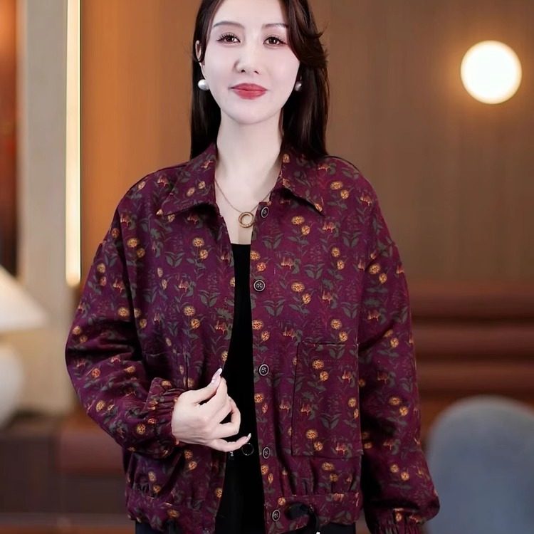 时尚碎花短款外套女2025秋新款