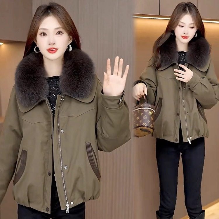 加绒加厚派克服短外套女2025冬季新款洋气宽松显瘦保暖夹克棉袄潮,女装/女士精品,棉衣/棉服,淘宝优惠券,粉丝福利购,淘宝优惠卷