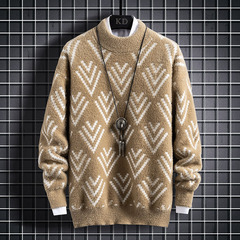 New style half high neck sweater men's T-shirt bottoming shirt autumn Korean fashion outerwear clothes