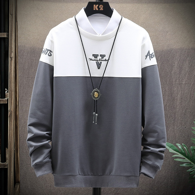 Round neck sweater men's autumn new Korean fashion loose and versatile long sleeve T-shirt casual top