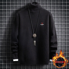 Autumn and winter sweater men's Lapel trendy knitwear loose autumn top Plush sweater