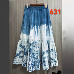 云南大理扎染半身裙度假拍照裙子均码名族风旅游丽江扎染半身裙