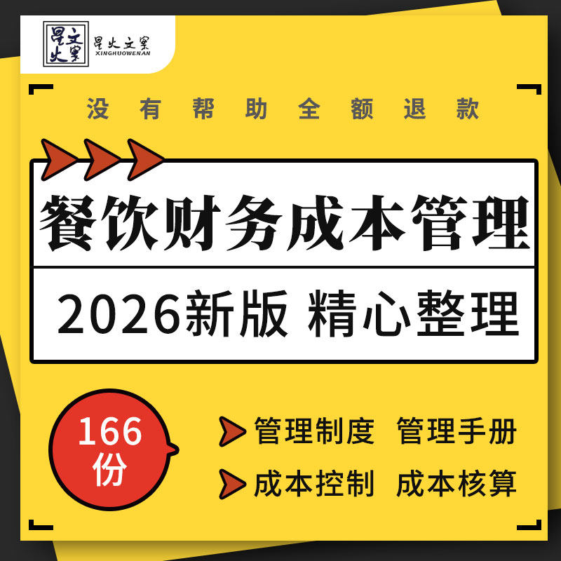 餐饮行业公司门店财务管理制度手册岗位职责报表表格成本控制课件