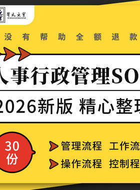 企业公司酒店人力资源部门人事行政管理工作标准化操作流程图SOP