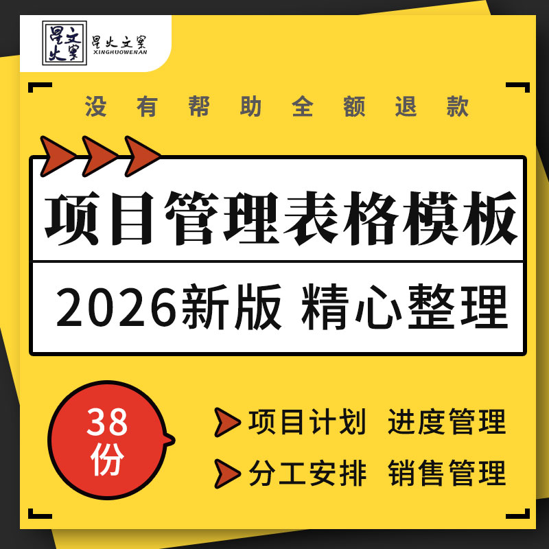 项目立项控制预算目标进度销售收支管理计划监控成员分工安排表格