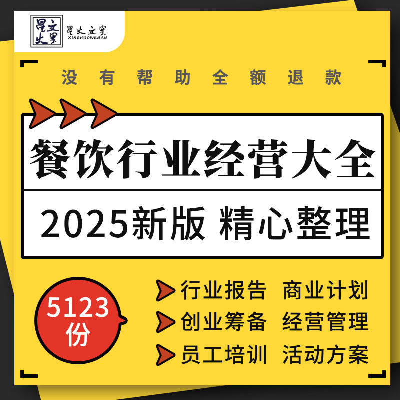 餐企餐厅饭店商业计划创业筹备经营管理制度薪酬绩效营销活动方案
