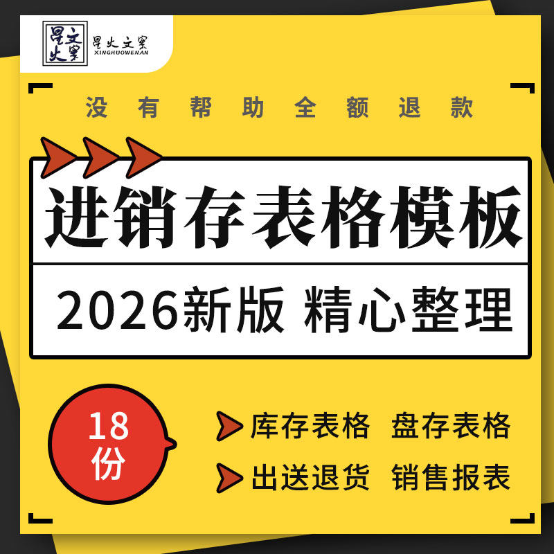 企业公司商品经营销控盘存表格送出退货单进销存管理表格销售报表