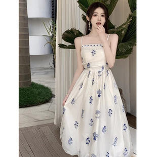 梨形身材印花花苞裙胖MM遮肚子显瘦裙子 碎花连衣裙女夏季 大码 法式