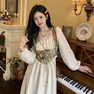 甜美高级感奶甜茶歇在逃公主裙 蕾丝超仙休闲款 2025秋冬季 法式