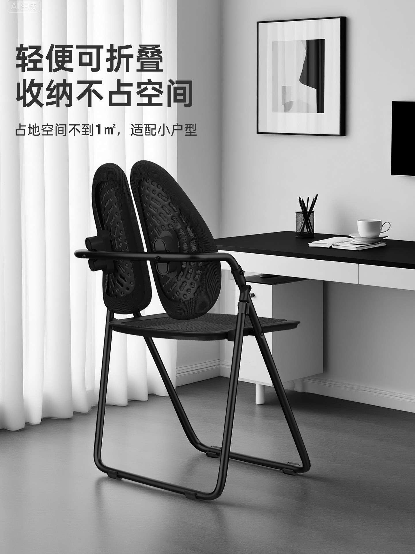 办公椅小型电脑椅折叠椅舒适久坐办公室座椅员工会议室椅人体工学