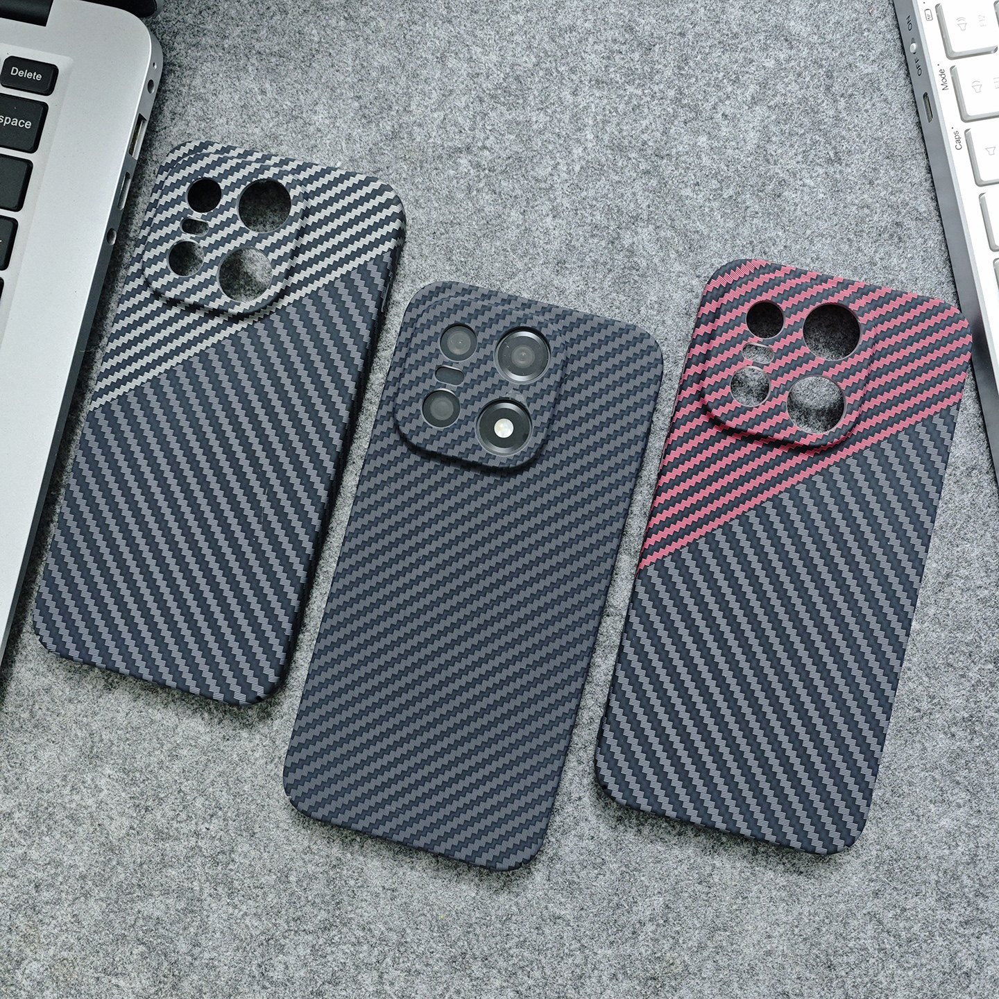 适用一加15手机壳一加13精孔ACE6保护壳ace2pro超薄一加ACE5竞速版凯夫拉全包硬壳ACE3防摔碳纤维纹浮雕1+12