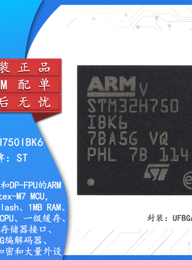 原装 STM32H750IBK6 UFBGA-201 ARM Cortex-M7 32位微控制器-MCU