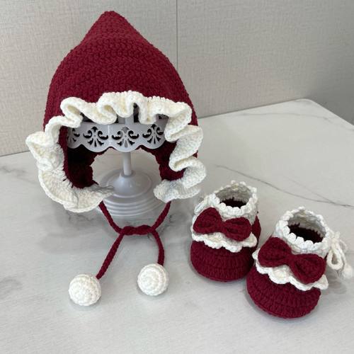 钩针编织鞋帽套装牛奶棉线