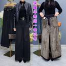 百搭遮肉加绒加厚女士长裤 保暖羊羔绒牛仔阔腿裤 时尚 冬季 2025新款