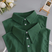 小雪之屋秋冬棉大尖领假领子女百搭配毛衣内搭衬衫 绿衣领假衣领