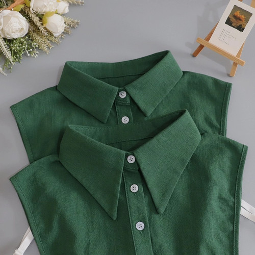 秋冬棉麻大尖领假领子