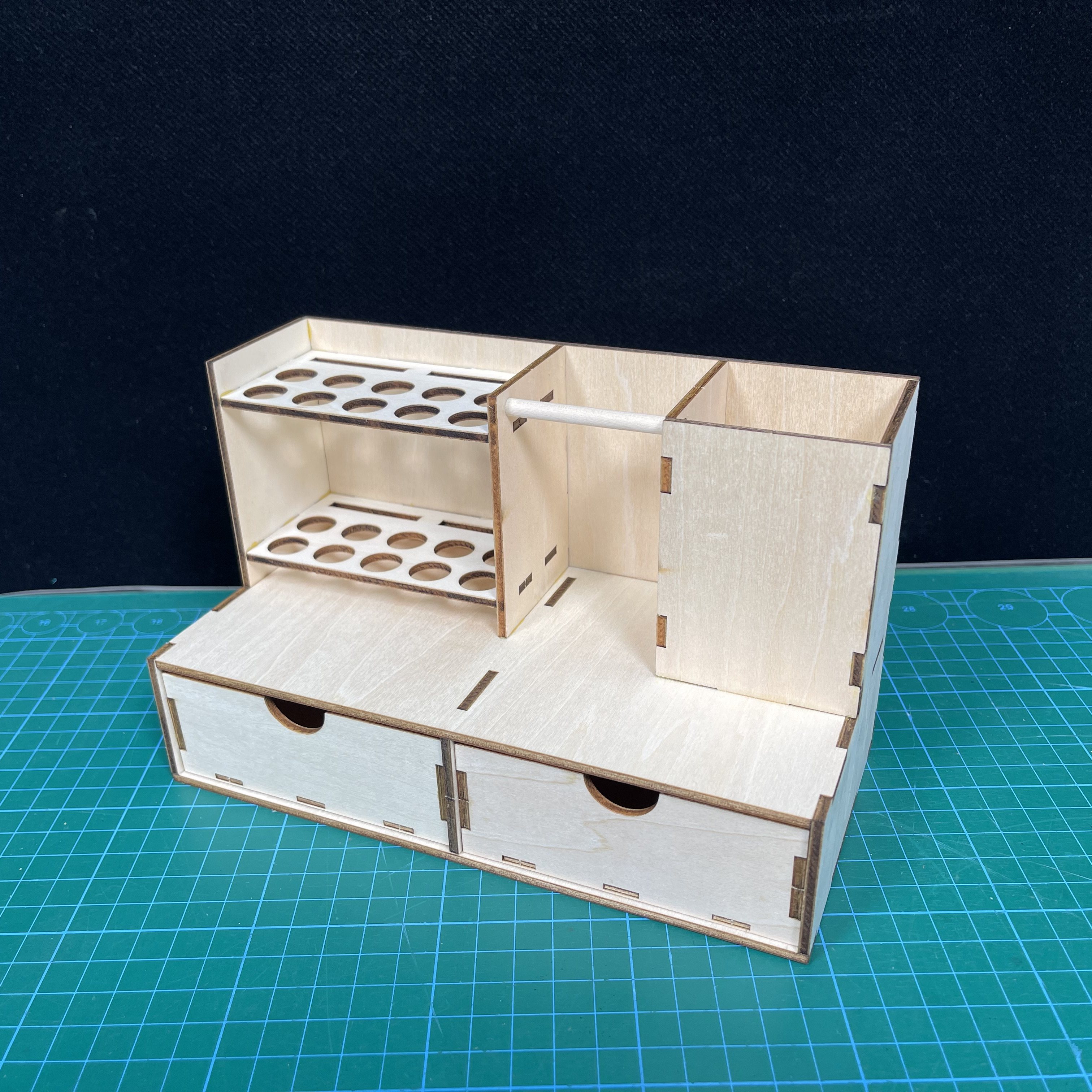 木质工具盒diy桌面工具置物架手工拼装工具架文具收纳盒