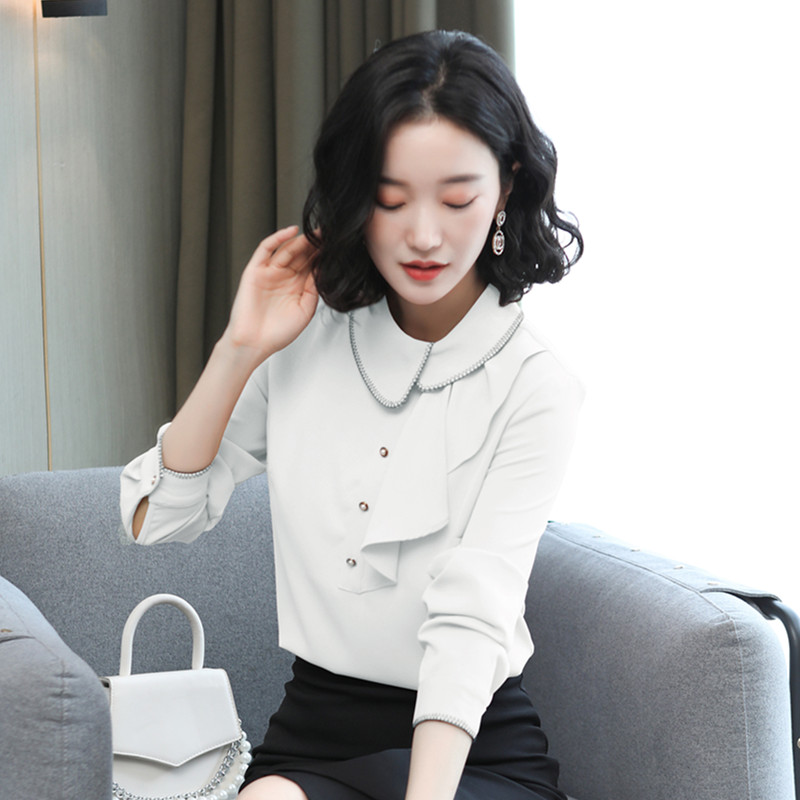 女京东购物商城官网高端轻奢不规则荷叶边上衣设计感衬衫春秋衬衣