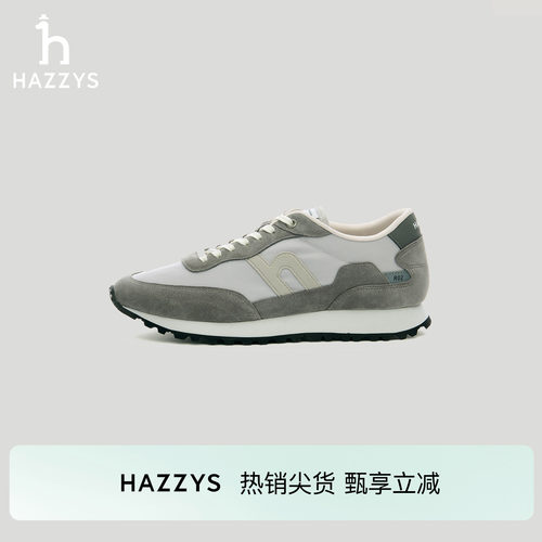 Hazzys哈吉斯男士通勤慢跑鞋春秋季时尚休闲圆头运动鞋潮流鞋子