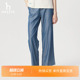 子下装 Hazzys哈吉斯宽松牛仔裤 百搭蓝色裤 休闲时尚 女士抽绳春夏季