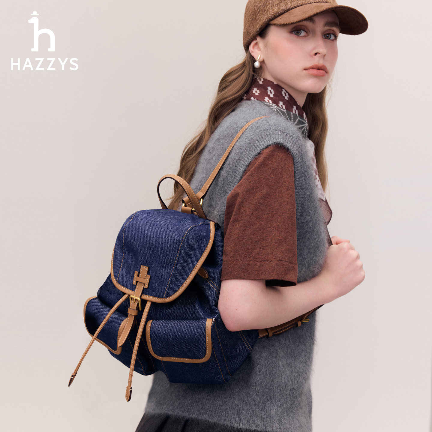 【商场同款】Hazzys哈吉斯26秋冬新品女士包袋日常休闲通勤双肩包