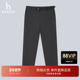 简约直筒休闲裤 男士 时尚 Hazzys哈吉斯春夏季 宽松潮流深灰色长裤