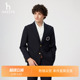 休闲通勤潮流单西上装 HAZZYS哈吉斯上衣男士 外套商务西装
