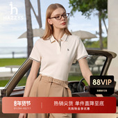 女士液氨休闲撞色T恤上衣潮 POLO衫 春夏甄选 Hazzys哈吉斯短袖