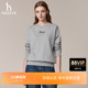 T恤女装 绣花上衣潮套头长袖 时尚 Hazzys哈吉斯休闲圆领卫衣女秋季