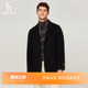 Hazzys哈吉斯冬季 休闲纯色通勤外套潮上衣 手工羊毛大衣男保暖时尚
