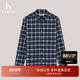 休闲格子衬衫 HAZZYS哈吉斯秋季 长袖 上衣亮色男通勤衬衣外套