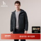 商场同款 Hazzys哈吉斯男士 双面穿羽绒服2025冬季 新款 连帽外套