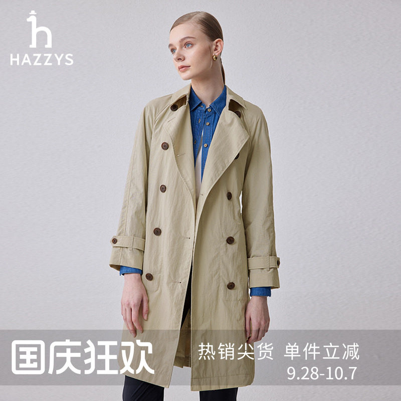 哈吉斯宽松版英伦风中长款风衣图片