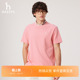 纯色休闲T恤圆领上衣 简约华夫格肌理感短袖 Hazzys哈吉斯夏季 男士
