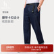 通勤英伦复古风牛仔裤 Hazzys哈吉斯春夏休闲裤 子男腰带长裤