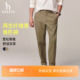 子纯色宽松锥形商务通勤休闲长裤 休闲简约裤 男装 Hazzys哈吉斯秋季