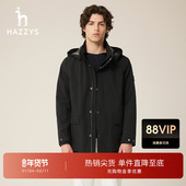 男士 中长款 风衣外套时尚 Hazzys哈吉斯秋季 休闲男装 潮