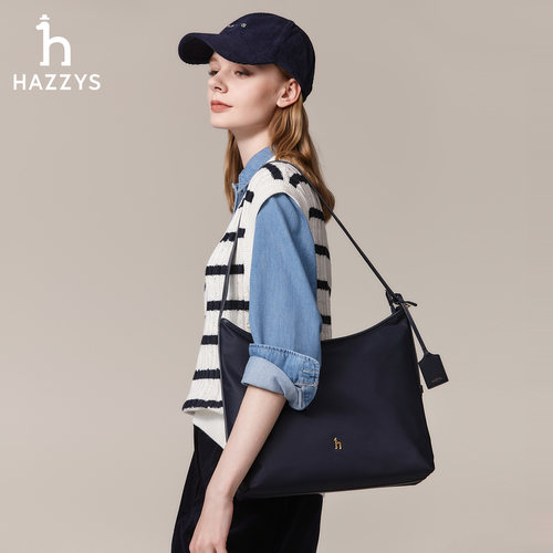 【商场同款】Hazzys哈吉斯hobo单肩包女时尚通勤女包大容量包包