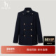 毛呢外套 时尚 商场同款 Hazzys哈吉斯双排扣大衣2025年秋冬新款