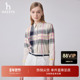 Hazzys哈吉斯纯棉格纹衬衫 衬衣潮流 棉质长袖 上衣女春秋季 休闲时尚